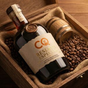 Botella CaféBotella Café Reserva Especial de Cafetería CQ, café de origen único añejado en barrica de roble Reserva Especial de Cafetería CQ, café de origen único añejado en barrica de roble